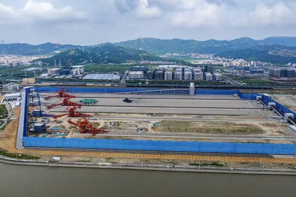 Yueqing Bay Wharf-project in de stad Wenzhou, provincie Zhejiang